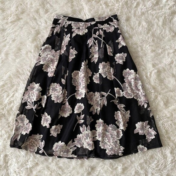 Majes Skirt with Shorts Floral Print Black - Picture 1 of 5